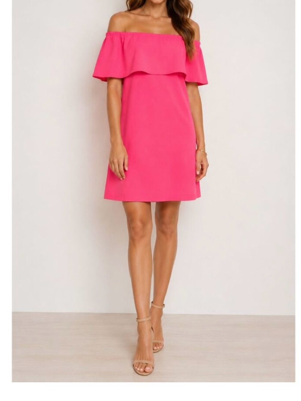 Charles Henry Women’s Off-Shoulder Dress in Hot Pink